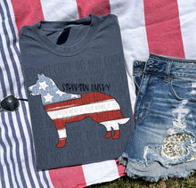 Load image into Gallery viewer, Patriotic Dog Designs Black Text SWD MAY DROPDOWN TRANSFER