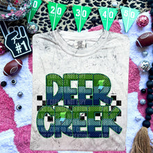 Load image into Gallery viewer, Blue Green Electric Check Mascot Dropdown TRANSFER CAP MAR