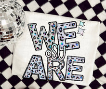 Load image into Gallery viewer, We Are Faux Leopard Rhinestone Mascots DROPDOWN TRANSFER CAP