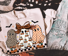 Load image into Gallery viewer, Pumpkin Checker Ghost Trio TRANSFER