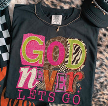 Load image into Gallery viewer, God Never Lets Go Leopard Checker Block Letters TRANSFER DWD NOV 25