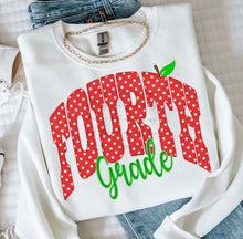 Load image into Gallery viewer, Red Polka Dot Apple Grades DROPDOWN TRANSFER ET JUNE 26