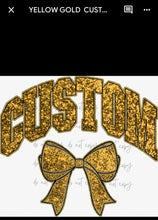 Load image into Gallery viewer, Collegiate Glitter Team Bows DROPDOWN DTF Transfer
