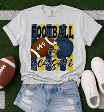 Load image into Gallery viewer, Football Season Distressed Lines Helmet And Football Color Option DROPDOWN TRANSFER SDD JUNE 26