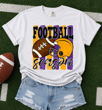 Load image into Gallery viewer, Football Season Distressed Lines Helmet And Football Color Option DROPDOWN TRANSFER SDD JUNE 26