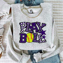 Load image into Gallery viewer, So Sporty Play Ball Softball DROPDOWN TRANSFER BIA