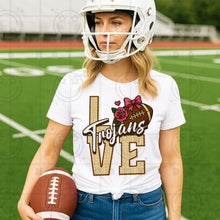 Load image into Gallery viewer, Love Football Flower Bow Mascot DROPDOWN TRANSFER HMWK JUNE 25