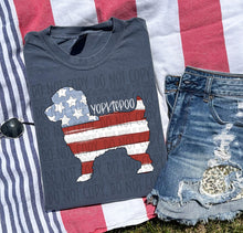 Load image into Gallery viewer, Patriotic Dog Designs White Text SWD MAY DROPDOWN TRANSFER
