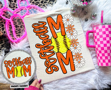 Load image into Gallery viewer, Floral Softball Mom With Pocket DROPDOWN TRANSFER CAP MAR