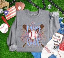 Load image into Gallery viewer, Play Ball Bat Ball Splatter TRANSFER TCC ET FEB 26