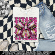 Load image into Gallery viewer, Pink Faux Rhinestone Bow Mascots Dropdown TRANSFER CAP SEPT 24