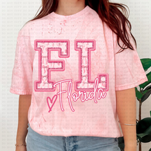 Load image into Gallery viewer, Pink Coquette Bow Heart State(all 50 states available) TRANSFER ECHT MAR