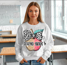 Load image into Gallery viewer, Gold Red Glitter Leopard Bow Apple B2S Grades DROPDOWN TRANSFER