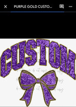Load image into Gallery viewer, Collegiate Glitter Team Bows DROPDOWN DTF Transfer