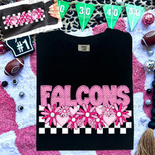 Load image into Gallery viewer, Pink Checkered Floral Faux Embroidery Mascot TRANSFER CAP DEC