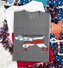Load image into Gallery viewer, Patriotic Dog Designs Black Text SWD MAY DROPDOWN TRANSFER