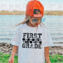 Load image into Gallery viewer, Grades Checkered Floral Bolt Blk Dropdown TRANSFER SBB