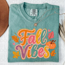 Load image into Gallery viewer, Fall Vibes Multi Color With Pumpkin & Leaves Faux Glitter Accents TRANSFER UAC JULY 26