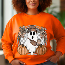 Load image into Gallery viewer, Fall Checkered Ghost Pumpkins TRANSFER SDD