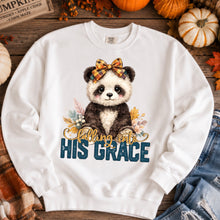 Load image into Gallery viewer, Falling Into His Grace Panda Plaid Bow Distressed TRANSFER SDD AUG 26