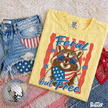 Load image into Gallery viewer, Feral But Free Raccoon Star Glasses Wavy Red Stripes TRANSFER UAC MAY 26