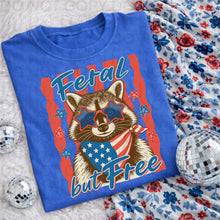 Load image into Gallery viewer, Feral But Free Raccoon Star Glasses Wavy Red Stripes TRANSFER UAC MAY 26