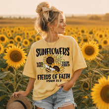 Load image into Gallery viewer, Sunflowers Fields Of Faith Psalm 23:2 Color DROPDOWN TRANSFER SDD AUG 26