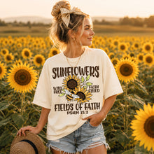 Load image into Gallery viewer, Sunflowers Fields Of Faith Psalm 23:2 Color DROPDOWN TRANSFER SDD AUG 26