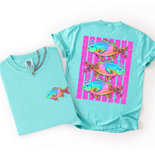 Load image into Gallery viewer, Neon Leopard Fish Pink Distressed Lines WITH Fish Pocket TRANSFER SDD APR 26