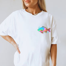 Load image into Gallery viewer, Neon Leopard Fish Pink Distressed Lines WITH Fish Pocket TRANSFER SDD APR 26
