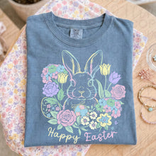 Load image into Gallery viewer, Happy Easter Bunny Floral Cross DROPDOWN TRANSFER UAC MAR 26