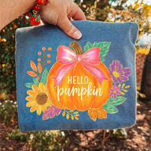 Load image into Gallery viewer, Floral hello Pumpkin Sunflower And Big Pink Bow TRANSFER UAC JULY 26