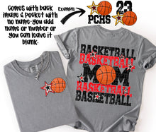 Load image into Gallery viewer, Basketball Mom Customizable DROPDOWN With Pocket TRANSFER SDD AUGUST