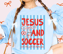 Load image into Gallery viewer, Jesus And Soccer Stripes DROPDOWN TRANSFER ET FEB 26