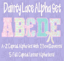 Load image into Gallery viewer, Dainty Lace Alpha Customized(Does not include numbers) DROPDOWN DTF TRANSFER TCC