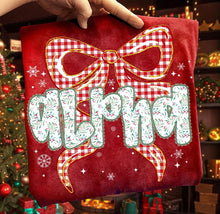 Load image into Gallery viewer, Coquette Christmas Snowflakes Alpha DROPDOWN DTF TRANSFER