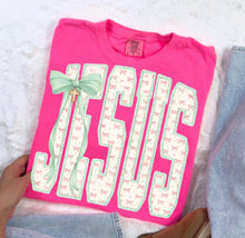 Load image into Gallery viewer, Jesus Mint Bow Cross TRANSFER ET MAR 26