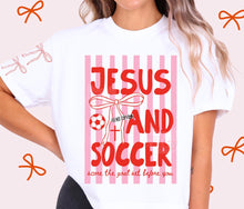 Load image into Gallery viewer, Jesus And Soccer Stripes DROPDOWN TRANSFER ET FEB 26