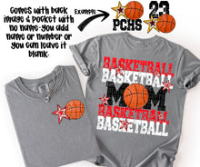 Load image into Gallery viewer, Basketball Mom Customizable DROPDOWN With Pocket TRANSFER SDD AUGUST