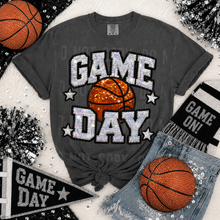 Load image into Gallery viewer, Game Day Silver Faux Sequin Sports DROPDOWN TRANSFER SBB 26