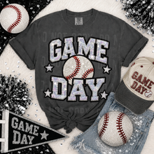 Load image into Gallery viewer, Game Day Silver Faux Sequin Sports DROPDOWN TRANSFER SBB 26