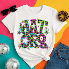 Load image into Gallery viewer, Neon Bright Checker Star Mascots Dropdown TRANSFER CSD MAY 25