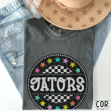 Load image into Gallery viewer, Colorful Checkered Stars Mascot DROPDOWN TRANSFER COR