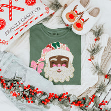 Load image into Gallery viewer, Glittered Up Santa Pink Bow DROPDOWN TRANSFER SDD OCT