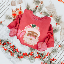 Load image into Gallery viewer, Glittered Up Santa Pink Bow DROPDOWN TRANSFER SDD OCT