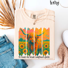 Load image into Gallery viewer, He Leads Me Sunflower Fields TRANSFER SDD APR