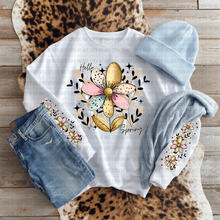 Load image into Gallery viewer, Hello Spring Floral Checkers With SLEEVE OPTION DROPDOWN TRANSFER REVEL JAN 26