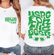 Load image into Gallery viewer, Here For The Beer With Pocket Dropdown TRANSFER DDD ST PATTY COLLAB