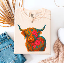 Load image into Gallery viewer, Highland Cow Floral TRANSFER SDD APR