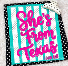 Load image into Gallery viewer, She's From Texas Pink Polka Dot Stripes TRANSFER ET MAY 26